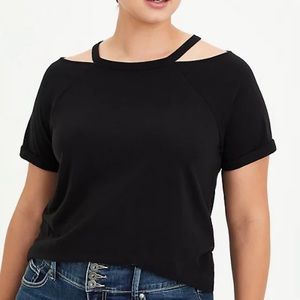 Black Cold Shoulder Tee